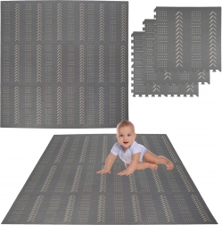 Humbi Schaumstoff-Puzzlematte 9 Stk., grau, 180 × 180 × 1 cm