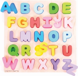 Großes hölzernes Alphabet für Kinder Bigjigs