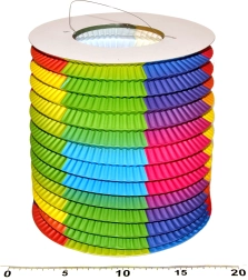 Zylindrischer Regenbogen-Lampion 15 cm