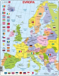 Larsen Puzzle Politische Karte von Europa 48 Teile