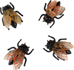 Dekorative Plastikfliegen für Halloween, 4 Stück