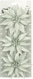 Weihnachtliche Glitzerrosen Silber