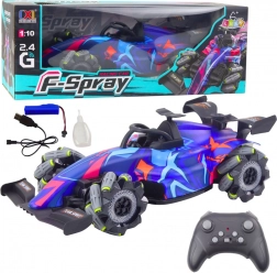 RC Rennwagen 1:10 mit Dampfeffekt, Beleuchtung und 2,4‑GHz‑Steuerung – blau