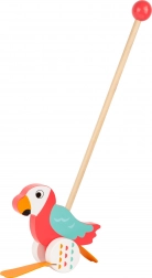 Small foot Schiebe-Papagei Lori – hölzernes Nachziehtier zum Schieben für die ersten Schritte