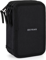 Dreistöckiges Federmäppchen UNICOLOR schwarz