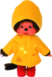 Monchhichi Junge in gelbem Regenmantel 20 cm