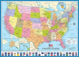 Puzzle EUROGRAPHICS Politische Karte der USA 1000 Teile