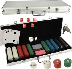 Pokerset im silbernen Koffer mit 500 Chips und 2 Kartendecks
