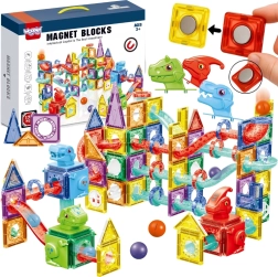 Woopie magnetisches 3D-Baukasten-Set mit Kugelbahn 170 Teile