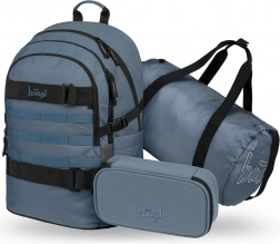 Set Schulranzen Skate Dust Blue: Rucksack, Federmäppchen, Sporttasche