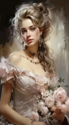 Diamant-Malerei Mädchen mit Rosen 30 × 40 cm