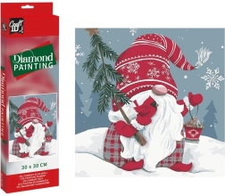 Diamantmalerei Weihnachtswichtel 30 × 30 cm