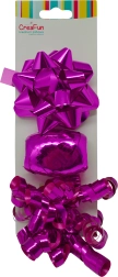 Geschenkset mit metallischen Schleifen und Band, 3 Stk. (Schleifen 9 cm, Band 10 m, Bändchen 6 mm)