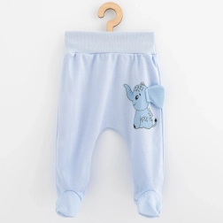 Baby-Halbschühchen aus Baumwolle New Baby Happy Elephant blau