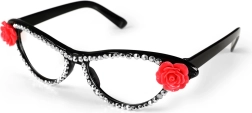 Karnevalsbrille mit Rosen und Strasssteinen