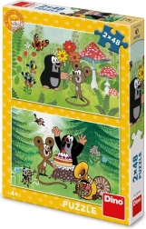 Dino Puzzle Der kleine Maulwurf – Feier 2×48 Teile