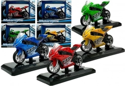 Sportmotorrad mit Sound 1:18 – Metallmodell auf Sockel