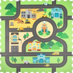 Schaumstoff-Lernmatte 120 × 120 cm – Stadtstraßen, 4 Teile HUMBI