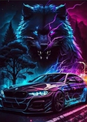 Diamantmalerei Wolfgeist II 30 × 40 cm