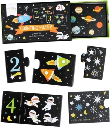 Zuordnungspuzzle zum Zählen – Einhörner – Weltraum