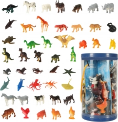 Set mit Tierfiguren – Meeres-, Wild- und Nutztiere sowie Dinosaurier, 48 Stk.