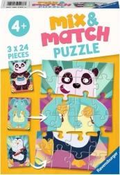 Ravensburger Mix & Match – lustige Tierchen, Puzzle 3×24 Teile