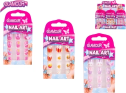 Glamour Set mit selbstklebenden Nägeln für Kinder, 12 Stk.