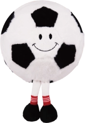 Plüsch-Aufblas-Fußball mit Gesicht, 15 cm