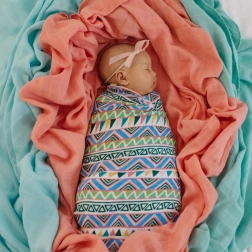 Tommy Lise Musselintuch aus Bio-Baumwolle Ethnic Festive 120 × 120 cm