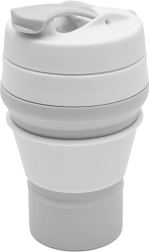 Faltbarer Silikonbecher 350 ml 2-in-1 grau New Baby