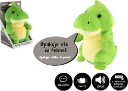 Plüschdinosaurier Rexi wiederholt Sätze mit Sound, 18 cm