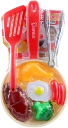 Kindliche Küchenset mit Pfanne und Lebensmitteln