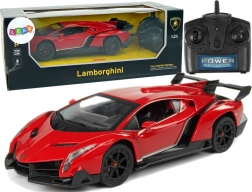 Rennwagen R/C 1:24 Lamborghini Veneno rot mit LED-Leuchten