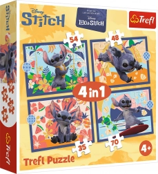 Puzzle 4-in-1 Urlaub auf Hawaii - Disney Stitch Trefl