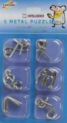 Set von sechs Metallpuzzles