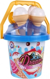 Sandspiel-Set Eiscreme – blauer Eimer
