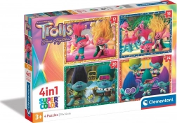 Puzzle 4in1 TROLLS SuperColor (12–24 Teile) – CLEMENTONI