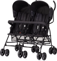 Doppel-Kinderwagen Chipolino Double Point Blackberry – Buggy, leicht und kompakt
