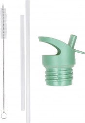 A Little Lovely Company Set aus Verschluss, Bürste und Strohhalm für Edelstahlflasche 350 ml – Freunde