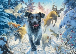 Puzzle Labrador im Schnee 1000 Teile