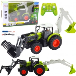 RC-Traktor 2-in-1 mit drehbarer Schaufel und Bagger, 2,4 GHz, Maßstab 1:24