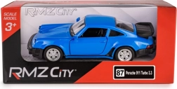 Metallmodell RMZ City PORSCHE 911 Turbo 3.3 1:32 blau mit Pull-Back