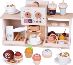 Holz-Café – Barista-Kaffeemaschine mit Zubehör