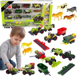 Woopie-Set mit Traktoren, landwirtschaftlichen Maschinen und Tieren