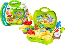 Plastilin Dinosaurierwelt im Koffer – Formen und Werkzeuge, grün