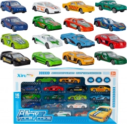 Set mit 16 Plastikautos 1:64
