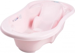 Anatomische Baby-Badewanne mit Ablauf Komfort 2-in-1, hellrosa