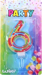 Party-Kerze Zahl 6 – Striche