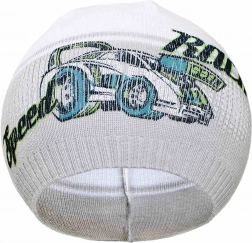 herbstliche Kinder-Mütze New Baby Racing grau