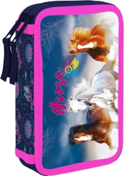 Doppelstöckiges Schulmäppchen mit Pferdemotiv Oxybag